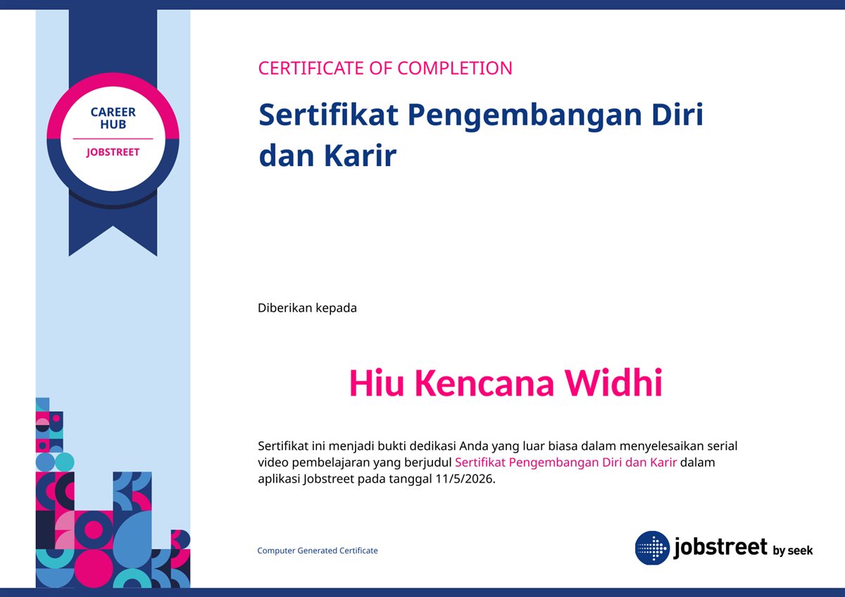 Pengembangan Diri dan Karir