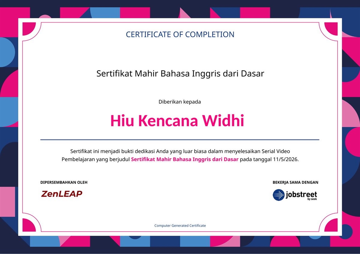 Mahir Bahasa Inggris dari Dasar