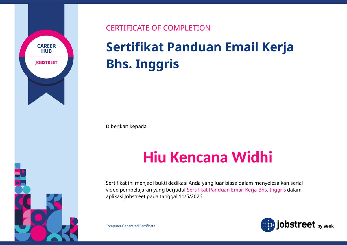 Panduan Email Kerja Bahasa Inggris