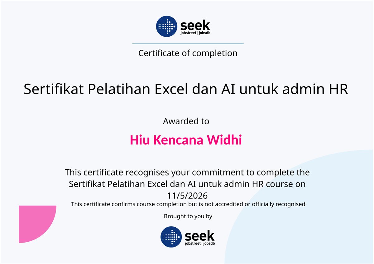 Excel & AI admin HR