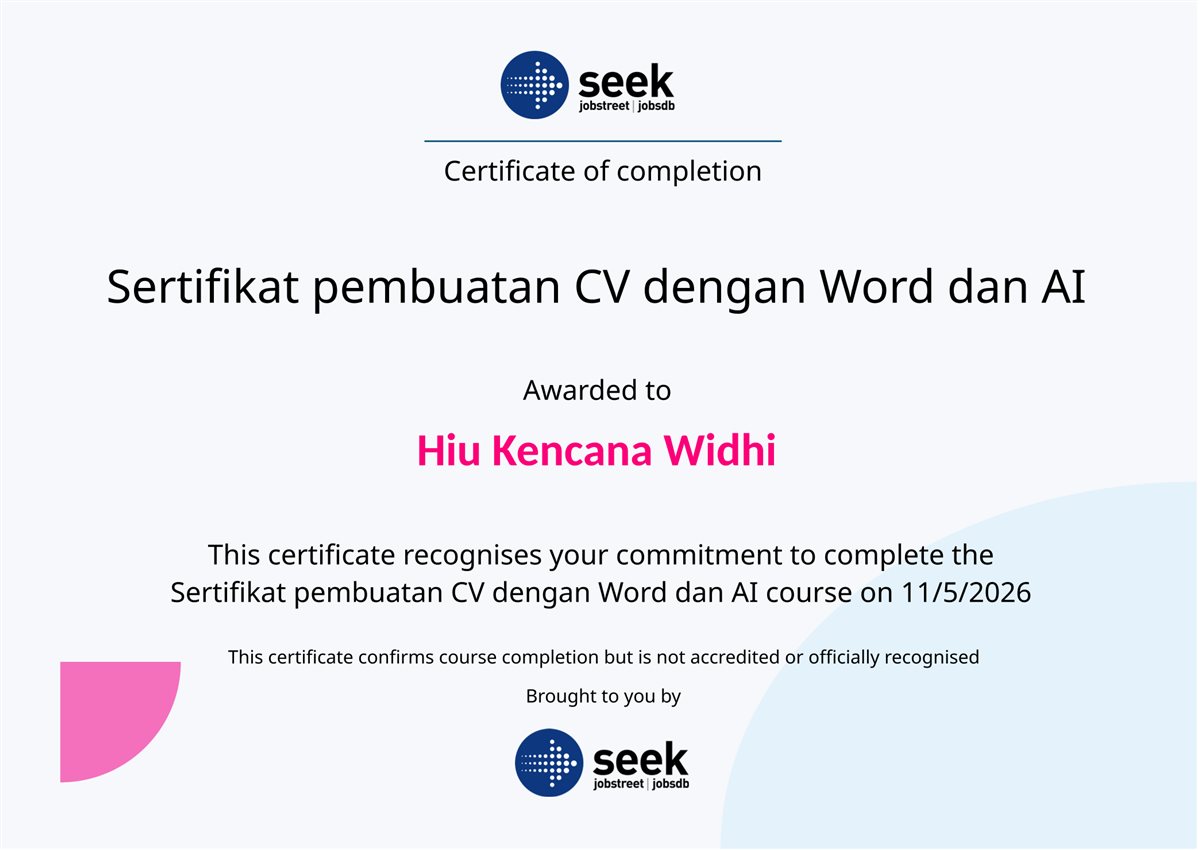 CV dengan Word dan AI