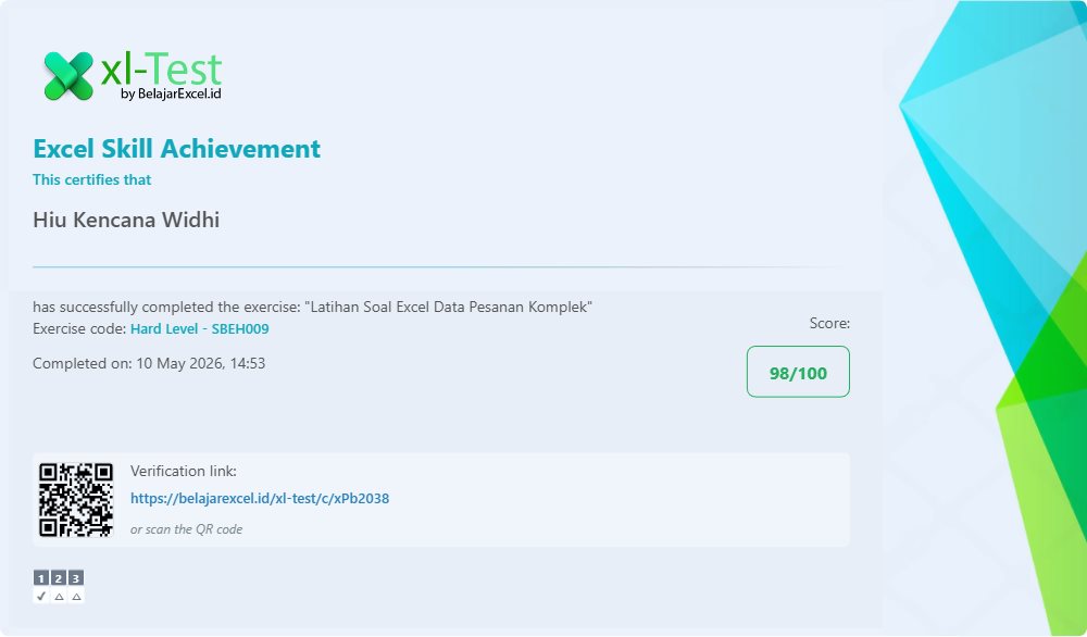 Excel Data Pesanan Kompleks